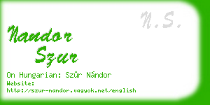 nandor szur business card