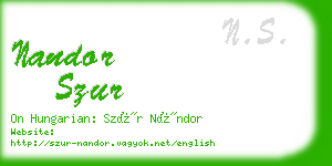 nandor szur business card